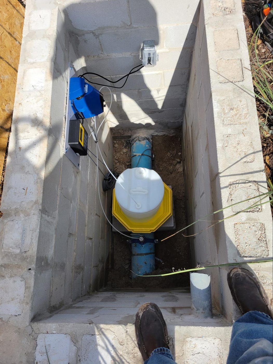 12-inch water main treatment application in a below-grade vault in San Antonio